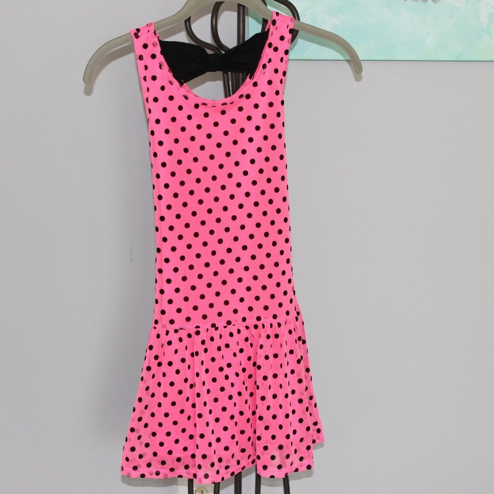 Justice Pink and Black Polka Dot Dress Girls S-8